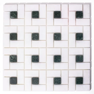 Mosaik aus weißem Marmor Bianco Neve Schachbrett 30,5x30,5x1cm