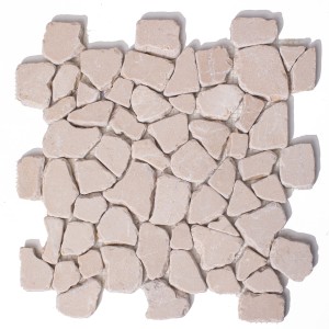 Mosaik marmoriert Rolling Stone Cream Kiefer 25,5x25,5x1cm