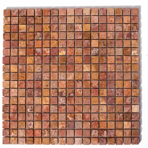 Rote Bordeaux Travertin Mosaikfliesen 31,1x31,1x1cm