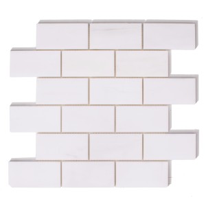 Mosaik aus Marmor Ziegelstein Bone Glacier Weiß 30,5x30,5