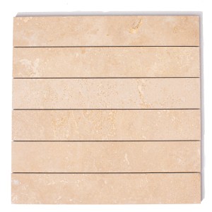 Mosaik Travertin Streifen Beige Satin 30,5x30,5x1cm
