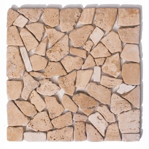 Mosaikatravertin aus unregelmäßigen gespaltenen Elementen Rolling Stone 30,5x30,5x1cm