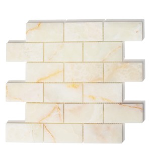 Mosaikonyx-Ziegel aus weißem Onyx 30,5x30,5