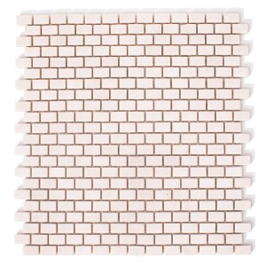 Mosaikmarmor Ziegelstein Brick Bone Beige Crystallino 28x30,5