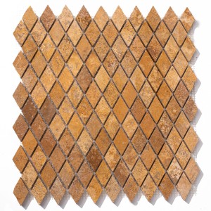 Braune Mosaik-Travertin Fliesen Romb Harlequine Gold Satin 29,3x30,2x1cm