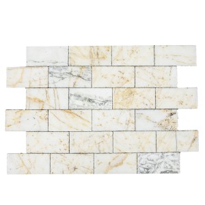 Weiße gebürstete Marmor Terrassenplatte 15,25x30,5x3 cm