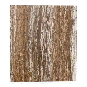 Polierte Ivy Brown Travertinplatte, braun, Höhe 30,5 cm