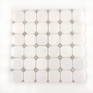Mosaikmosaik Bianco Neve - Nordisches Grau poliert 30,5x30,5x1 cm