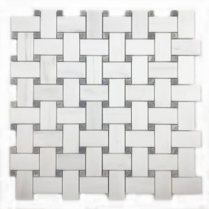 Mosaik Marmor Schachbrett Weiß Glacier White 33,5x33,5x1cm