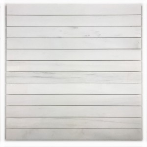 Mosaikplatte Marmor Streifen Weiß Glacier White Satin 30,5x30,5x1cm