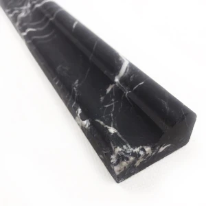 Schwarze Marmorkornice Silck Satin 4,5x30,5 cm