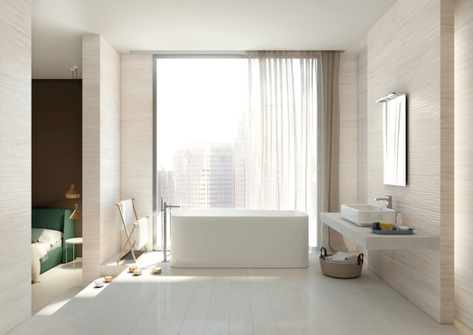 Płytki łazienkowe białe Roca Chelsea Blanco 30X90,2 63899