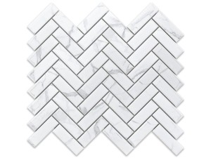 Mosaik CERAMICHE CHEVRON HERRINGBONE CARRARA MATTE