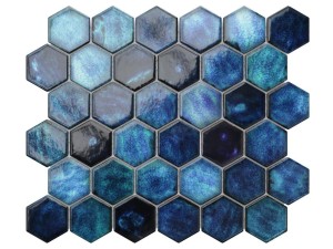 Mosaik-KERAMIK HEXAGON MYKONOS BLAU