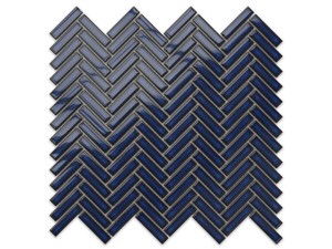 Mosaik CERAMIC MINI CHEVRON Chevron TIEFBLAU
