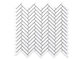 Mosaik CERAMIC MINI CHEVRON Chevron WEISS GLANZ