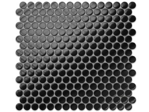 Mosaik KERAMIK PENNY DOTS SCHWARZ MATT SATIN