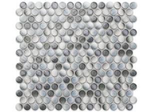MosaikFLIESE PENNY DOTS MULTI GRAU GLANZEND