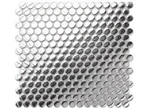 Mosaik KERAMIK PENNY DOTS SILBER CHROM METALLIC