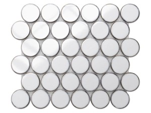 MosaikFLIESEN KREISPUNKTE WEISS