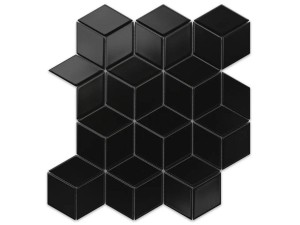 Feinsteinzeug Mosaik DIAMANT ROMB SCHWARZ MATTE
