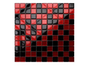 Mosaik GLAS KARMIN SCHWARZ MIX 30x30cm 8mm
