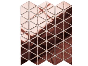 Glas-Mosaik-Decke Triangle Kupfer-Rose Metallic