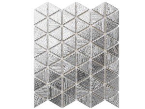 Mosaikglas Dreieck Decke Silber Chrom Struktur