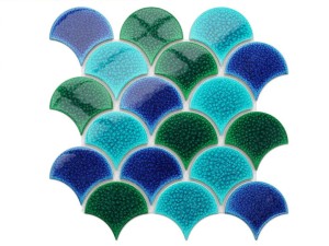 MosaikFLIESEN FISCHSCHALE BLAU OZEANMIX