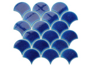 Mosaik KERAMIK FISCHSCHUPPEN ROYALBLAU