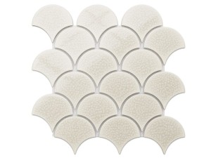 MosaikFLIESEN FISCHSCHUPPEN WEIß CREME