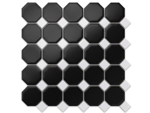 MosaikFLIESEN OKTAHEDRAL SCHWARZ KLASSIK MATT