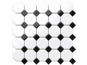 Mosaik KERAMIK ACHTECKIG WEISS KLASSISCH MATTE
