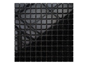 Schwarze Holografische Glasmosaik Nero mit Glitzer