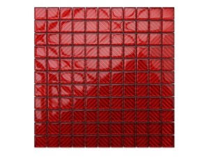 Rote Karmin-Glasmosaikfliesen Riva 30x30cm 8mm