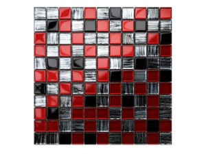 Mosaik GLAS KARMAZYN NERO ALUMINIUM JEANS 30x30cm 6mm