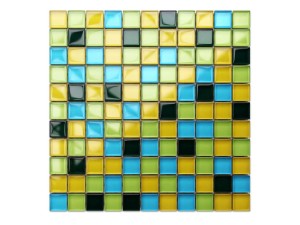 Glas-Mosaik Lemon Tree Zefir Gelb Azul Grün Flasche 30x30cm 8mm