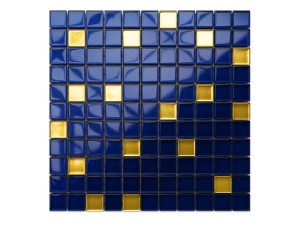 Blaue Kobalt Glas-Mosaikfliesen Gold Sapphire 30x30cm 8mm
