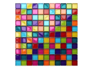 Bunte Mosaikglasplatte Rainbow 30x30cm 8mm