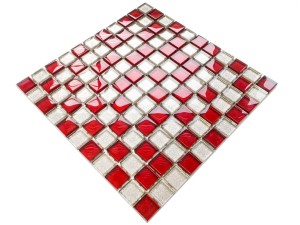 Mosaik GLAS ROYAL KARMINSCH GOLD GLITTER 30x30cm 8mm