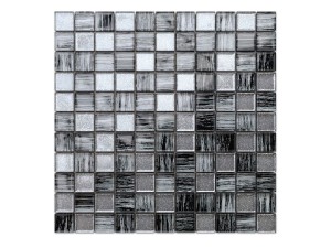 Mosaikglas SILBER BROKAT ALUMINIUM JEANS 30x30cm 8mm