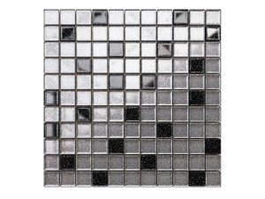 Mosaikglas SILVER/NERO BROKAT 30x30cm 8mm
