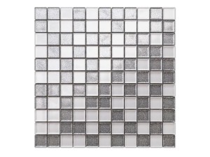 Mosaikglas SIMPLE SILBER WEISS 30x30cm 8mm