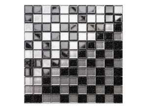 Mosaik GLAS SPOTLIGHT NERO SILVER BROKAT 30x30cm 8mm