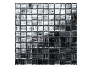 Glas-Mosaik Silber Aluminium Jeans 30x30