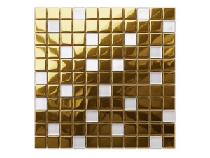 Mosaikglas GOLD WEISS PERLE SOLARIS 30x30cm 8mm