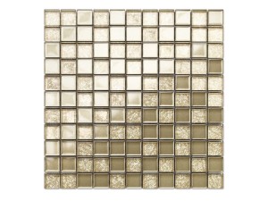 Glas Mosaik Gold Beige Metallic Glitzer 30x30cm 8mm