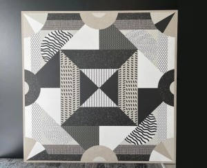 Decoro Bianco/Nero Grafische Nicht-Zentrierte 118x118x0,6 cm