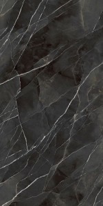 Feinsteinzeug Laminam Diamond Calacatta Black Lucidato Starlit Book Match A 162x324x0,5 cm, Vollformat