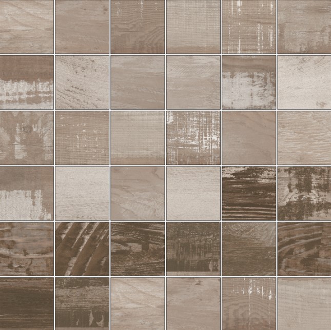 Płytki drewnopodobne brązowe Aparici Chalkwood Brown Nat. Mosaico 29,75x29,75 66443